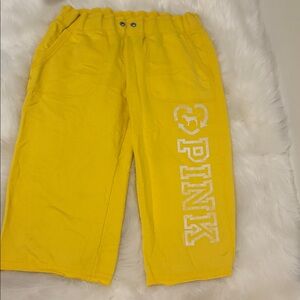 Victoria's Secret Yellow Joggers with PINK Logo